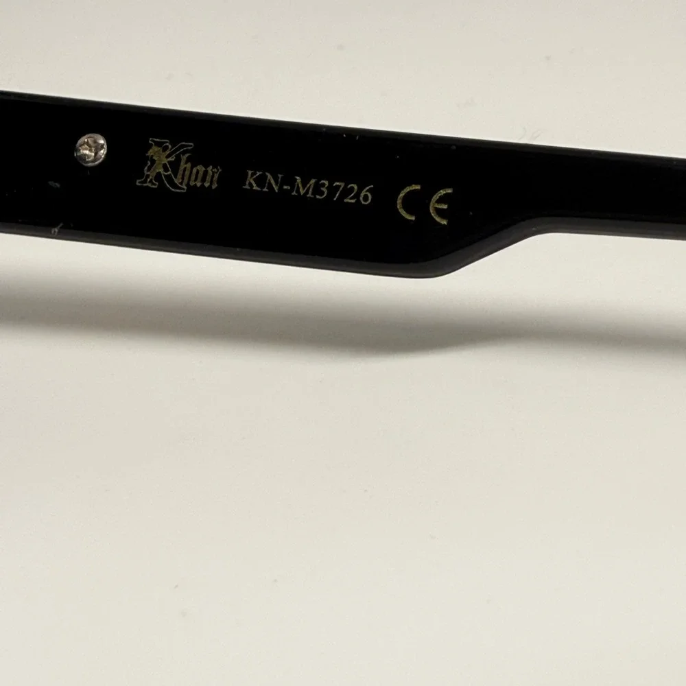 Khan KN-M3726 Shield Sunglasses Black Yellow Winged‎ Crest Logo Mens Wrap